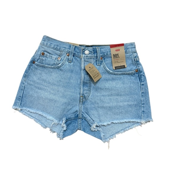 Levi's Light Blue Denim Women's Shorts - Picture 3 of 5